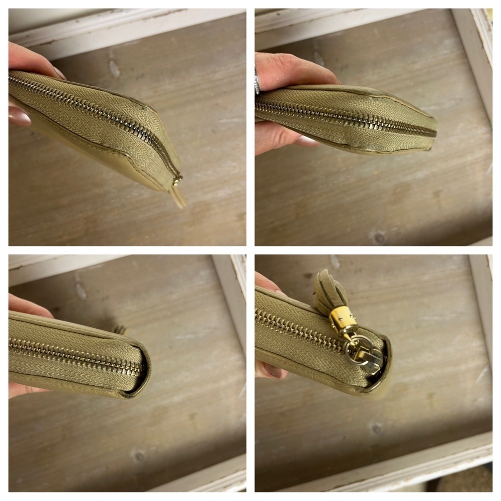 Gucci Soho Beige Leather Zip Around Wallet Tassel Logo Authentic 308364 Gifting - Picture 6 of 16